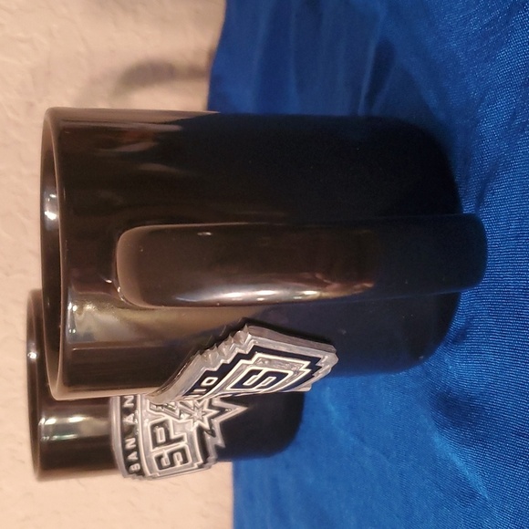 Two (2) San Antonio Spurs black coffee mug tea cup 10 oz each - Picture 4 of 15